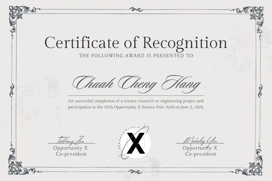 Opportunity X 2025 certificate