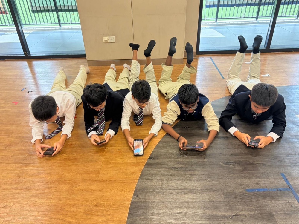 Lying on the gym floor mid-event