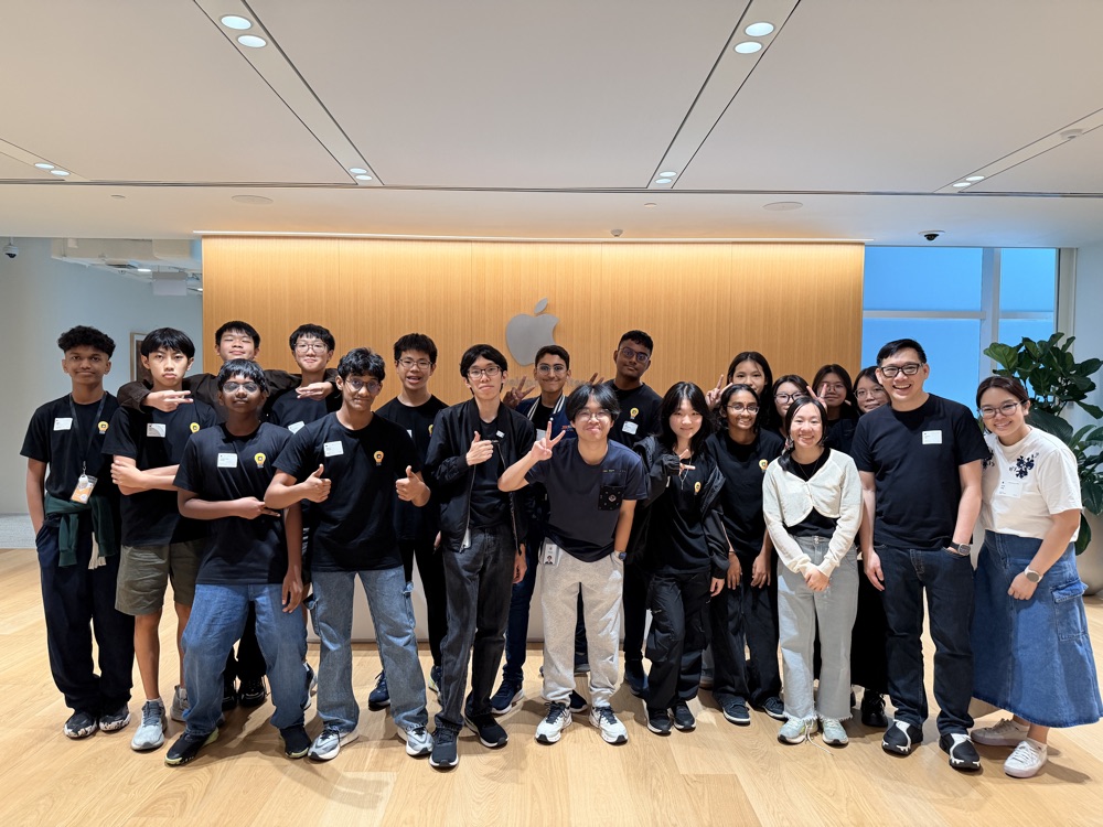 With the visiting international group
